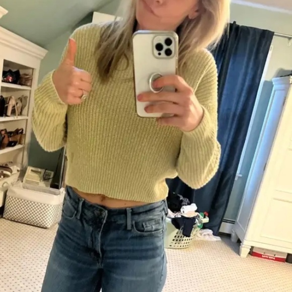 Madewell Textural-Knit Pullover Sweater in Green Large - Picture 5 of 10